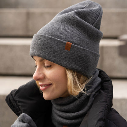 Women's Knit Beanie Hat Merino Wool