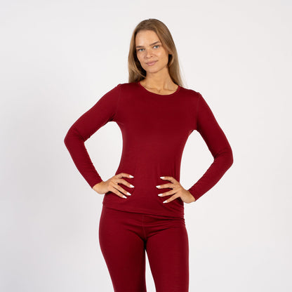 Women's 160 Thermal Long Sleeve Crew Royal Cherry