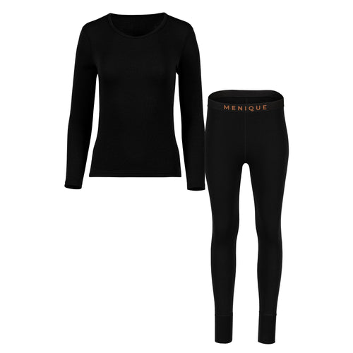 Women's 250 Long Sleeve & Bottoms 2-Piece Black