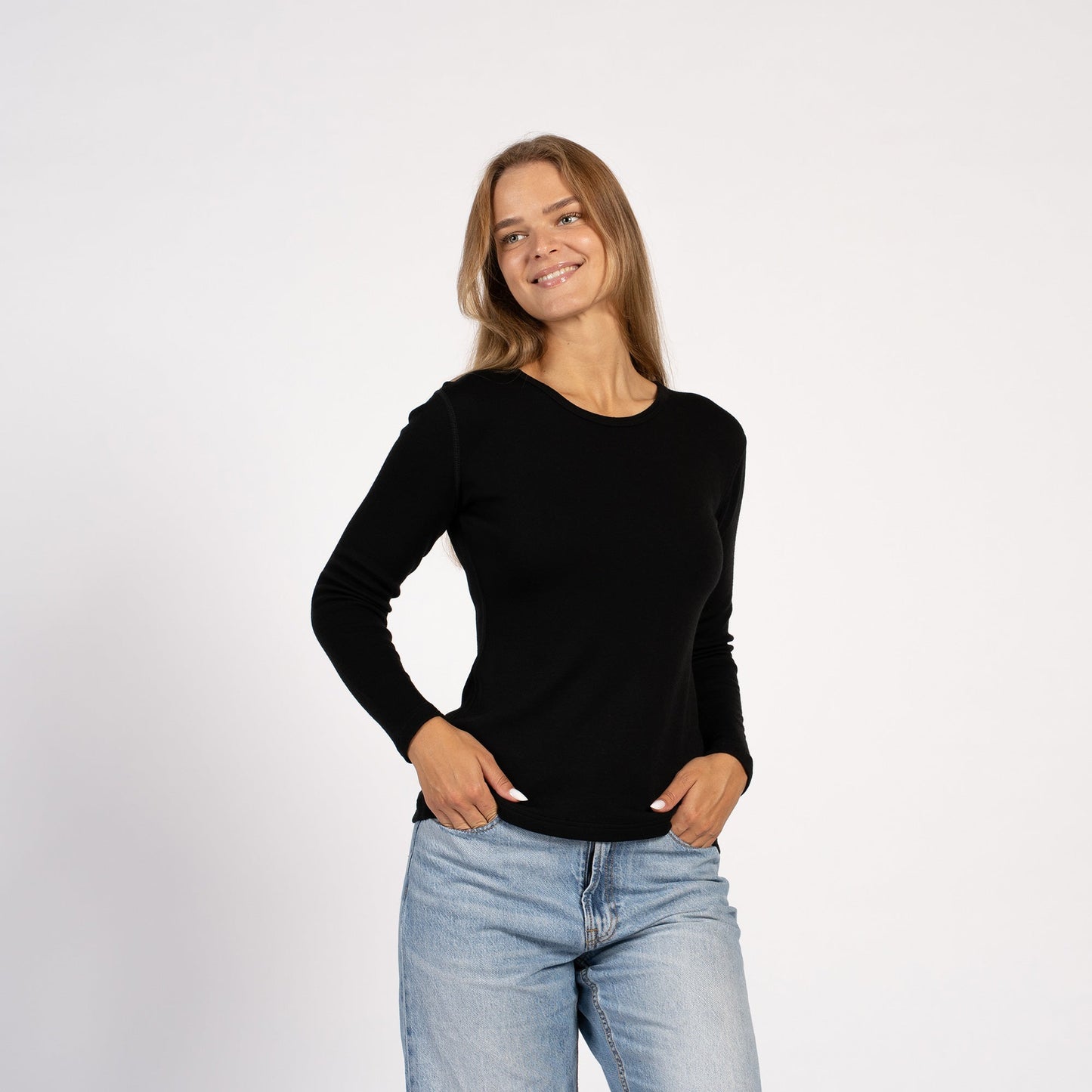 Women's 250 Thermal Long Sleeve Crew Black