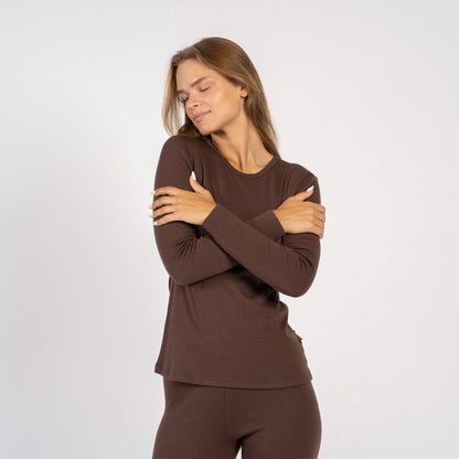 Women's 250 Thermal Long Sleeve Crew Brown