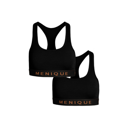 Women's Merino Sport Bra Black 2-Pack