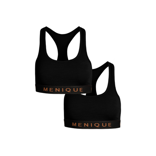 Women's Merino Sport Bra Black 2-Pack
