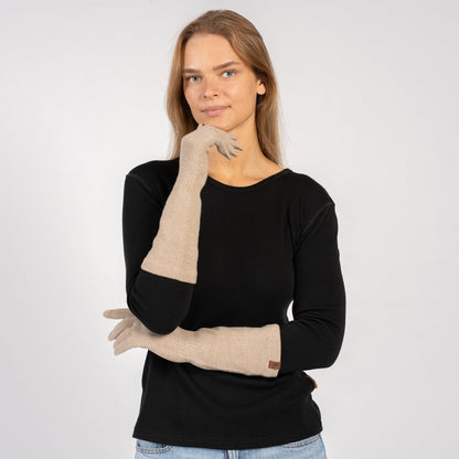 Women's Knit Cashmere Long Gloves