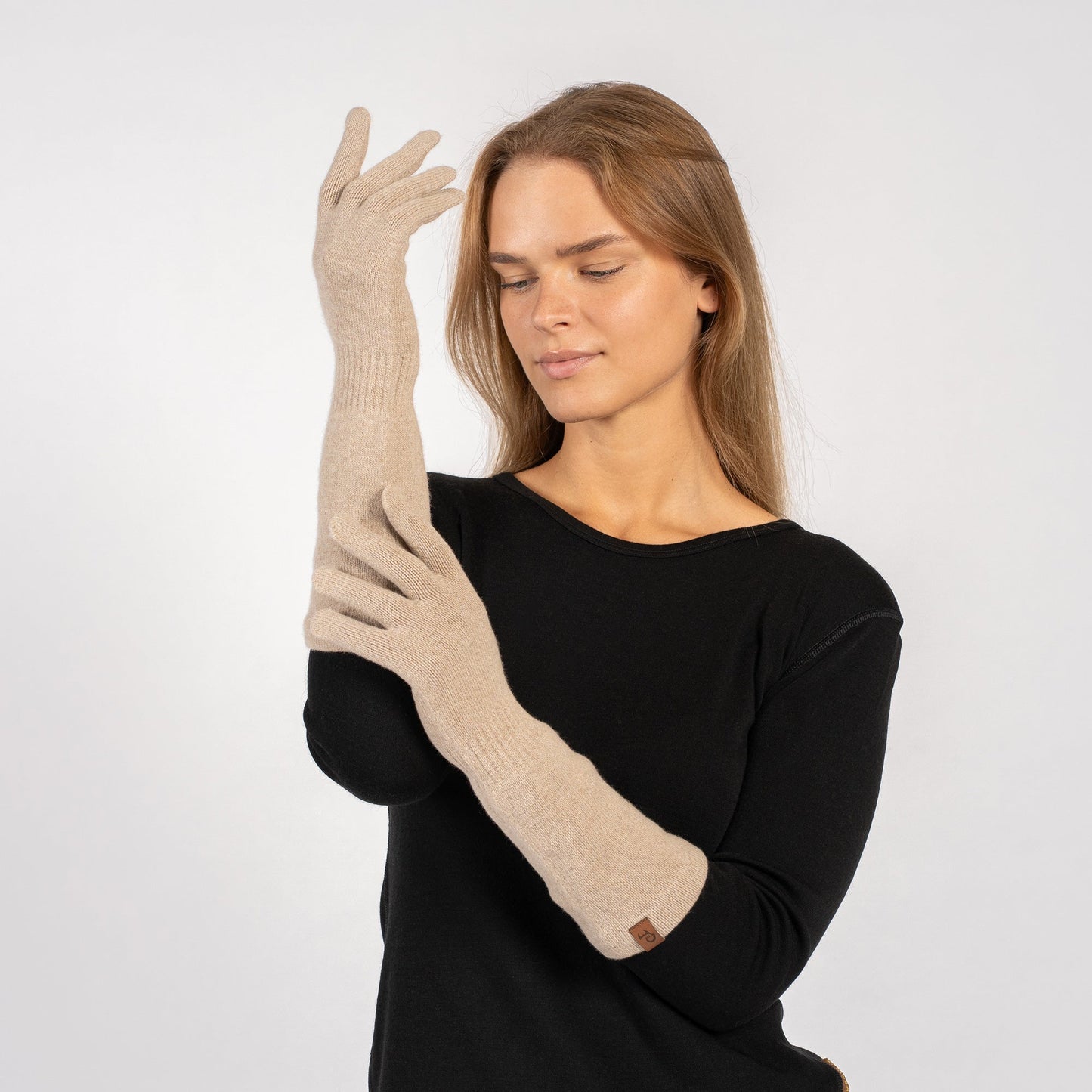 Women's Knit Cashmere Long Gloves