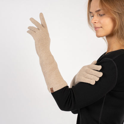 Women's Knit Cashmere Long Gloves