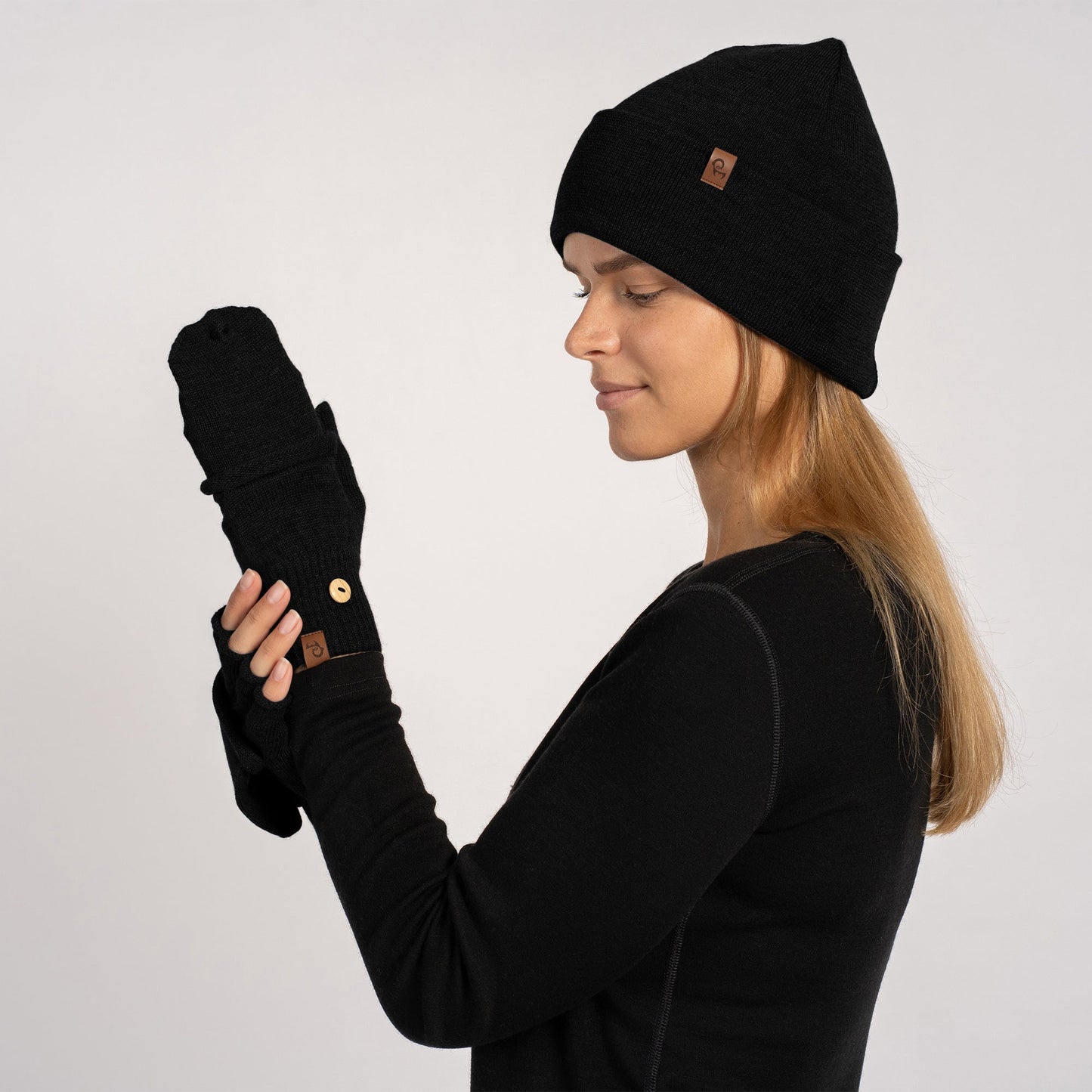 Women's Merino Convertible Gloves & Beanie 2-Piece