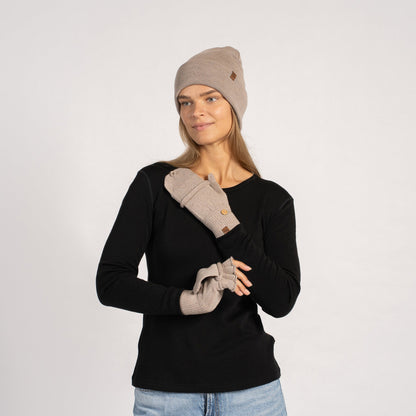 Women's Merino Convertible Gloves & Beanie 2-Piece