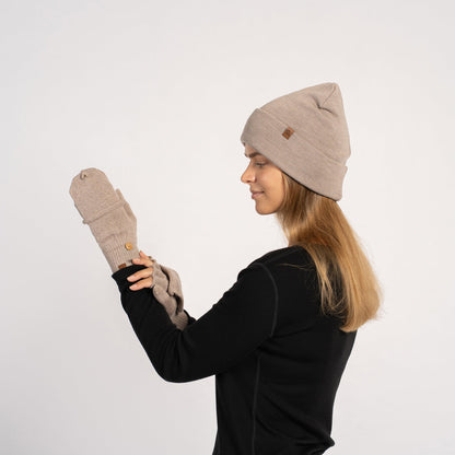 Women's Merino Convertible Gloves & Beanie 2-Piece