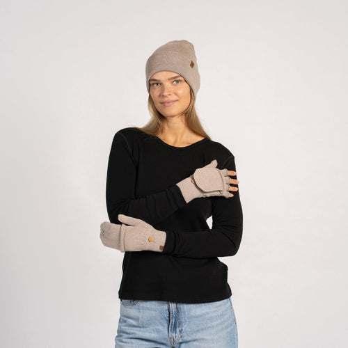 Women's Merino Convertible Gloves & Beanie 2-Piece