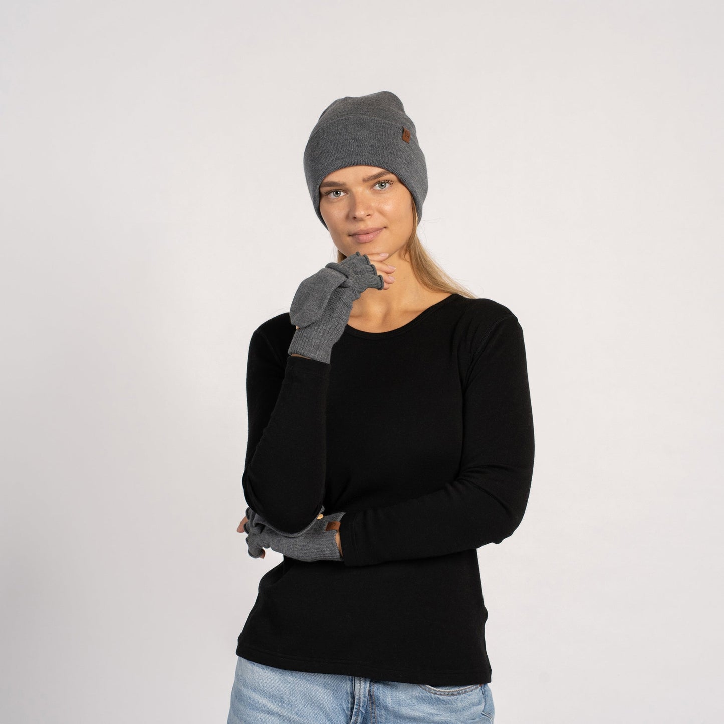 Women's Merino Convertible Gloves & Beanie 2-Piece