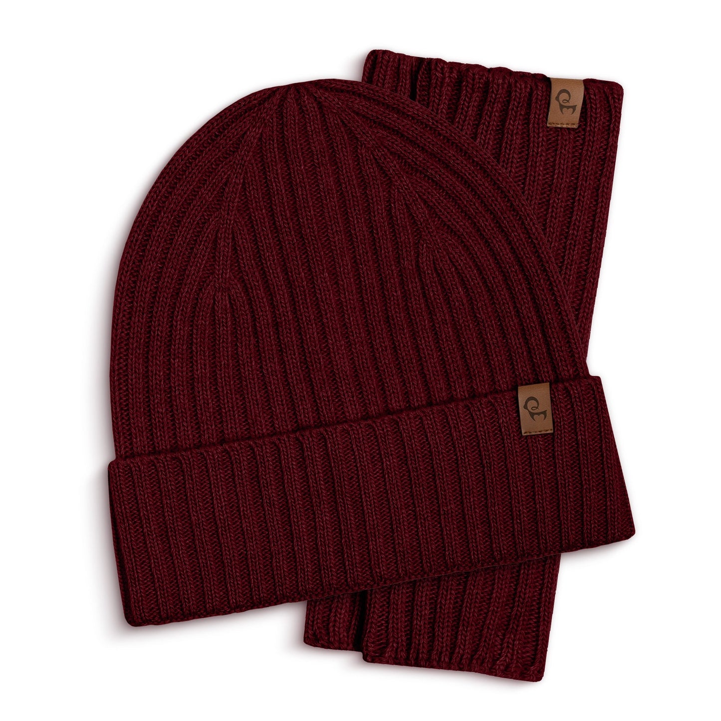 Women's Ribbed Beanie & Wrist Gloves Cashmere Set
