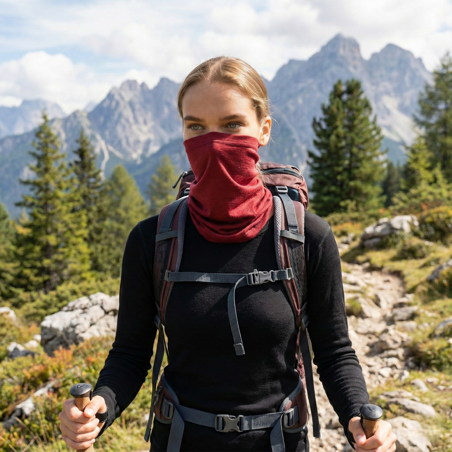 Women's Merino Wool Long Neck Gaiter
