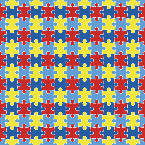 Autism Awareness Puzzle Patterned Adhesive Vinyl