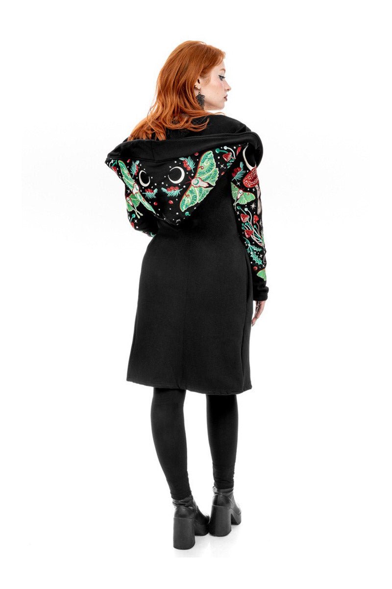 Autumnal Equinox Hoodie With Embroidery Luna Moths