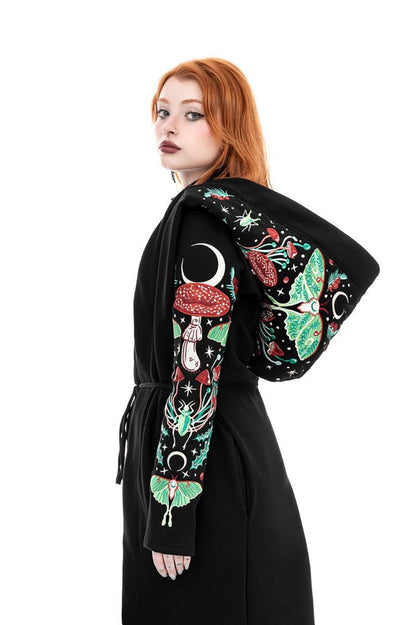 Autumnal Equinox Hoodie With Embroidery Luna Moths