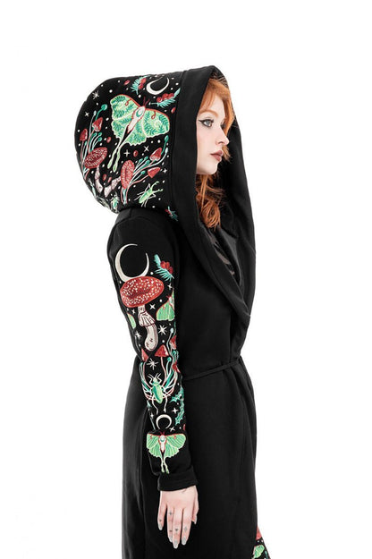 Autumnal Equinox Hoodie With Embroidery Luna Moths