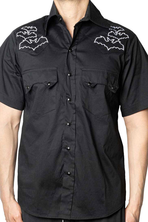 Bat Bone White Western Shirt