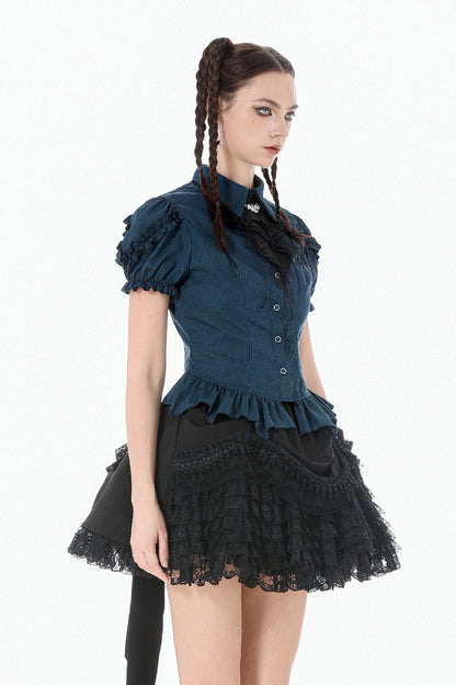 Blue Twilight Puff Sleeve Top