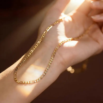 Elegant 2-Piece 18K Gold Jewelry Set – Bracelet & Necklace for Men & Women