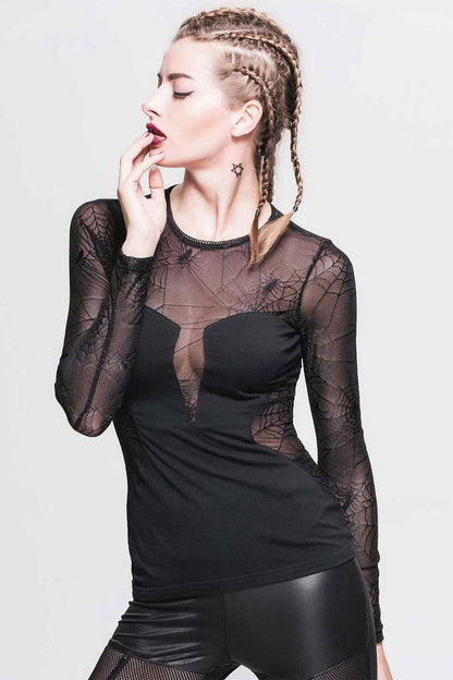 Cobweb Coven Mesh Top