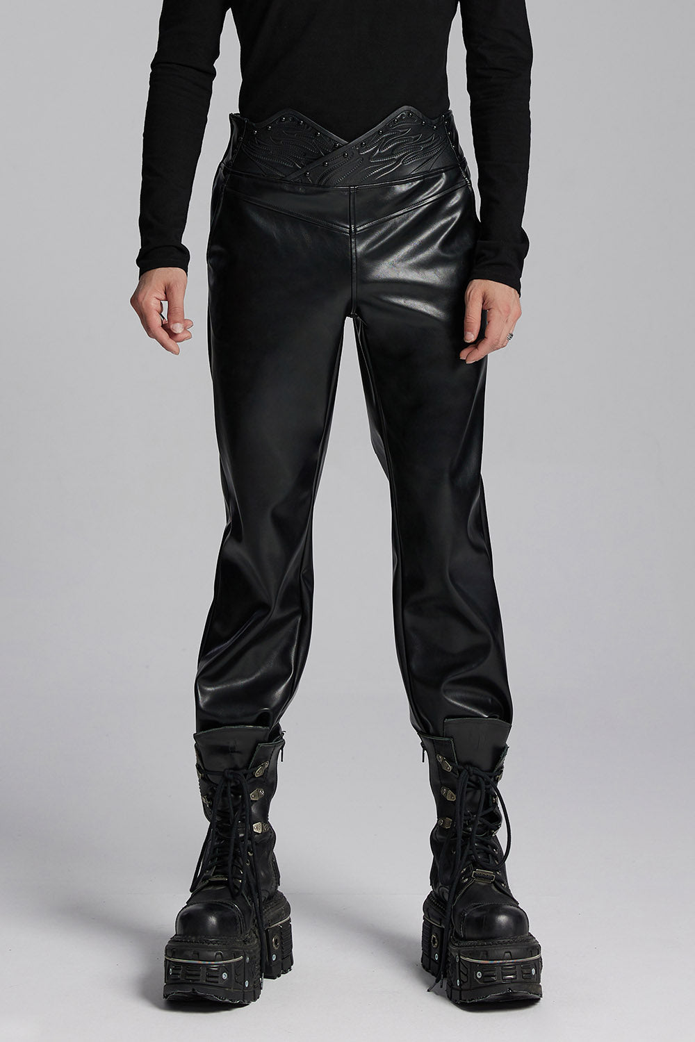 Badlands Studded Vegan Leather Moto Pants