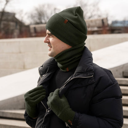 Men's Knit Beanie & Gloves 2-Piece
