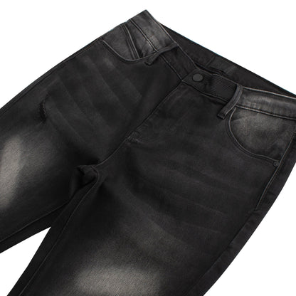 Denis Flared Black Distressed Denim