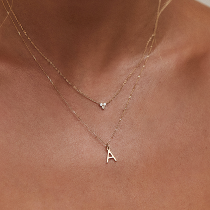 Gold Initial Letter Necklace