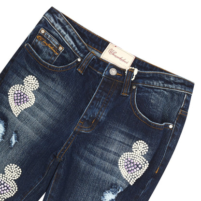 Fumi Diamond Denim | Dark Wash/Purple