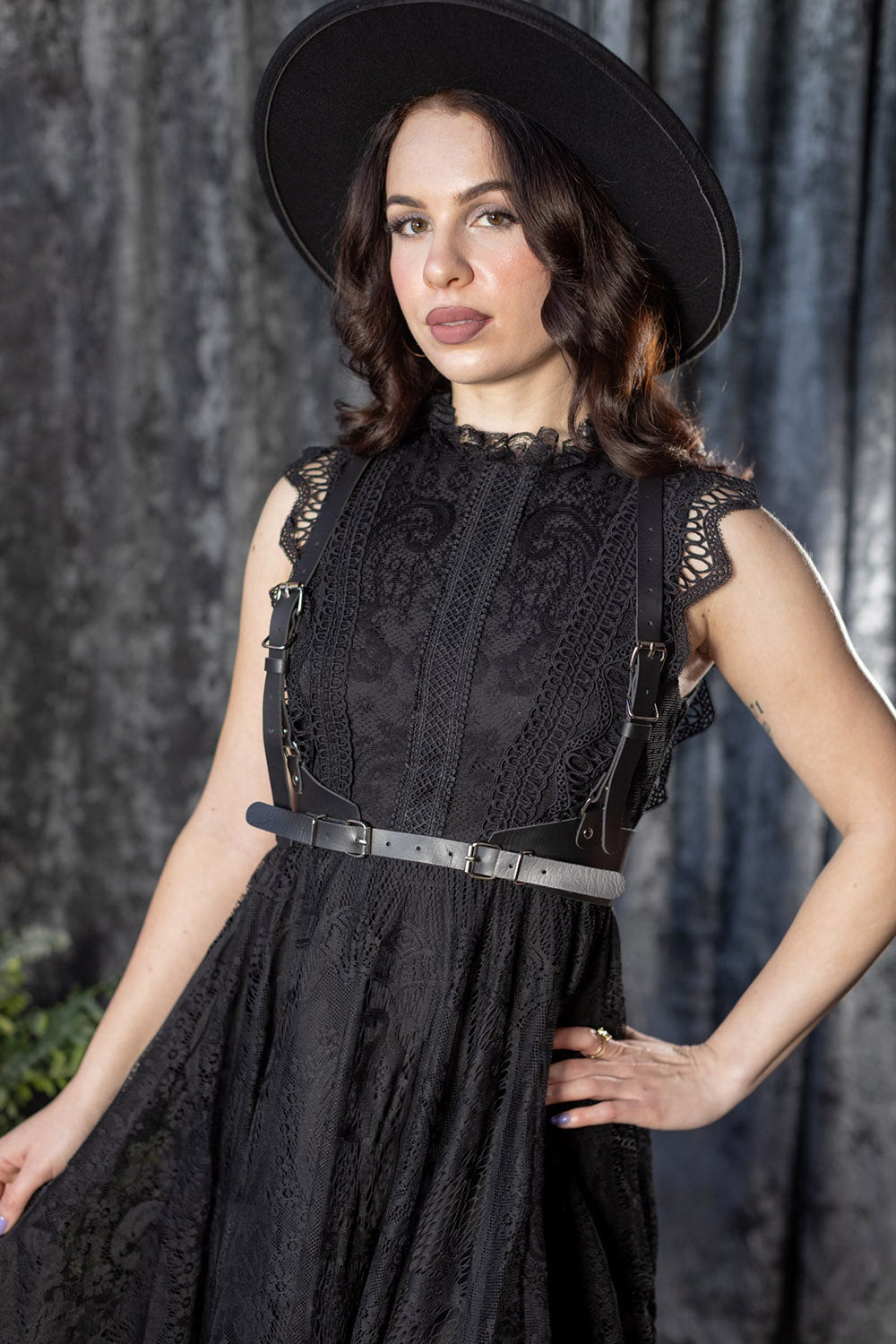 Arabella - Gothic Lace Fit and Flare Dress