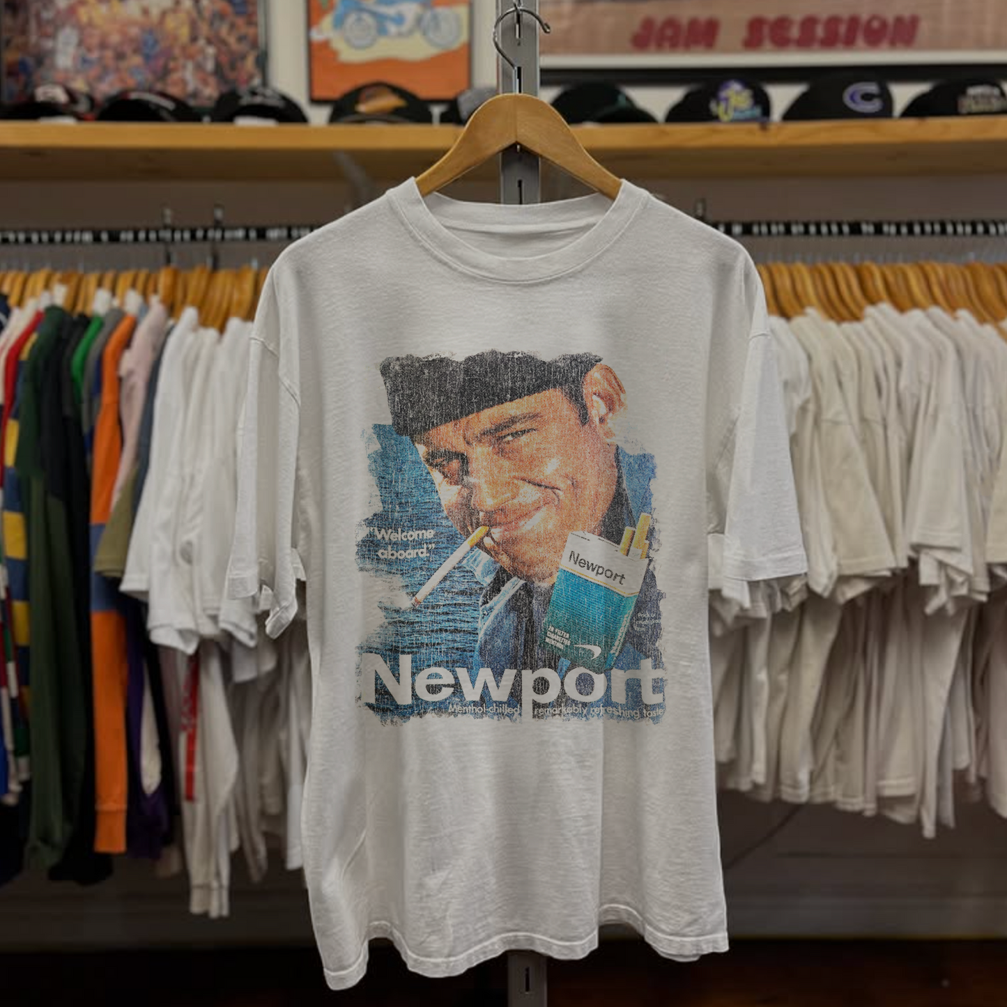 Rare Newport Ad Washed White Tee