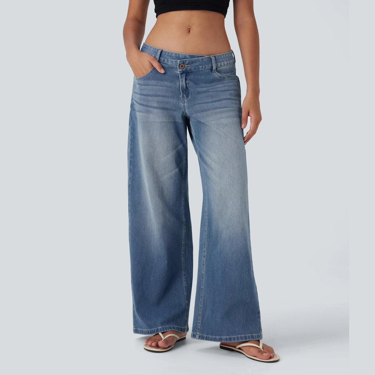 Women’s Comfort Stretch Baggy Jeans – Relaxed Fit for Everyday Wear