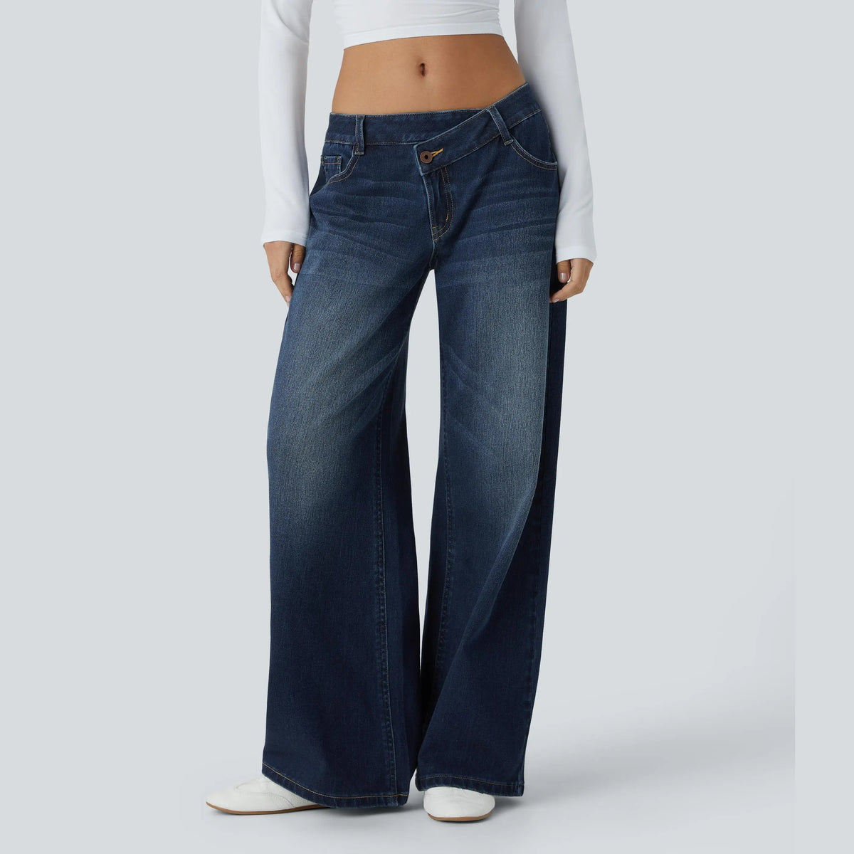 Women’s Comfort Stretch Baggy Jeans – Relaxed Fit for Everyday Wear