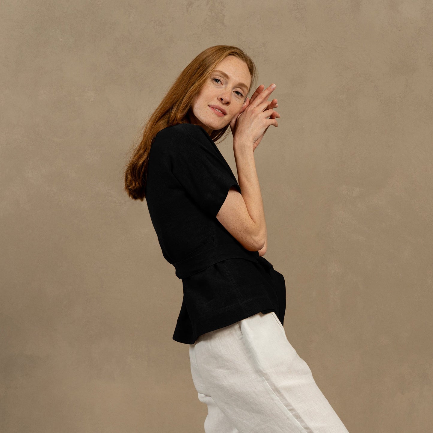V-Neck Wrap Blouse Lila