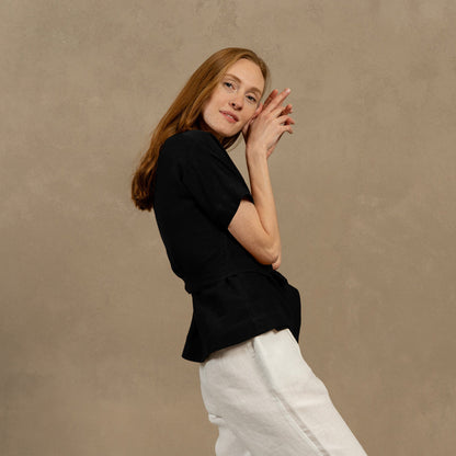 V-Neck Wrap Blouse Lila