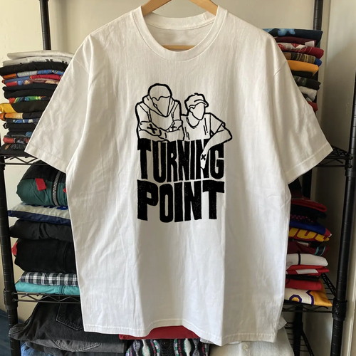 Rare Turning Point Straight Edge Hardcore Washed White Tee