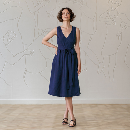 Linen Wrap Dress Macie
