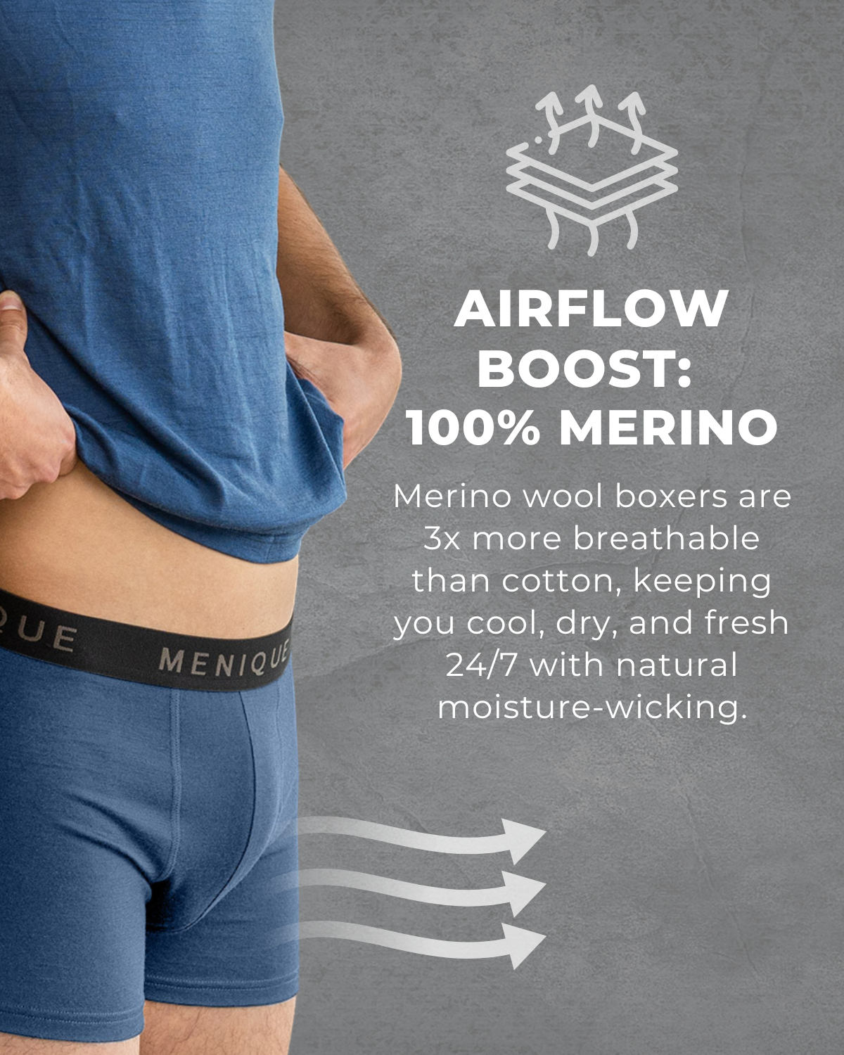 Men's Merino Short Boxer Briefs 3-Pack