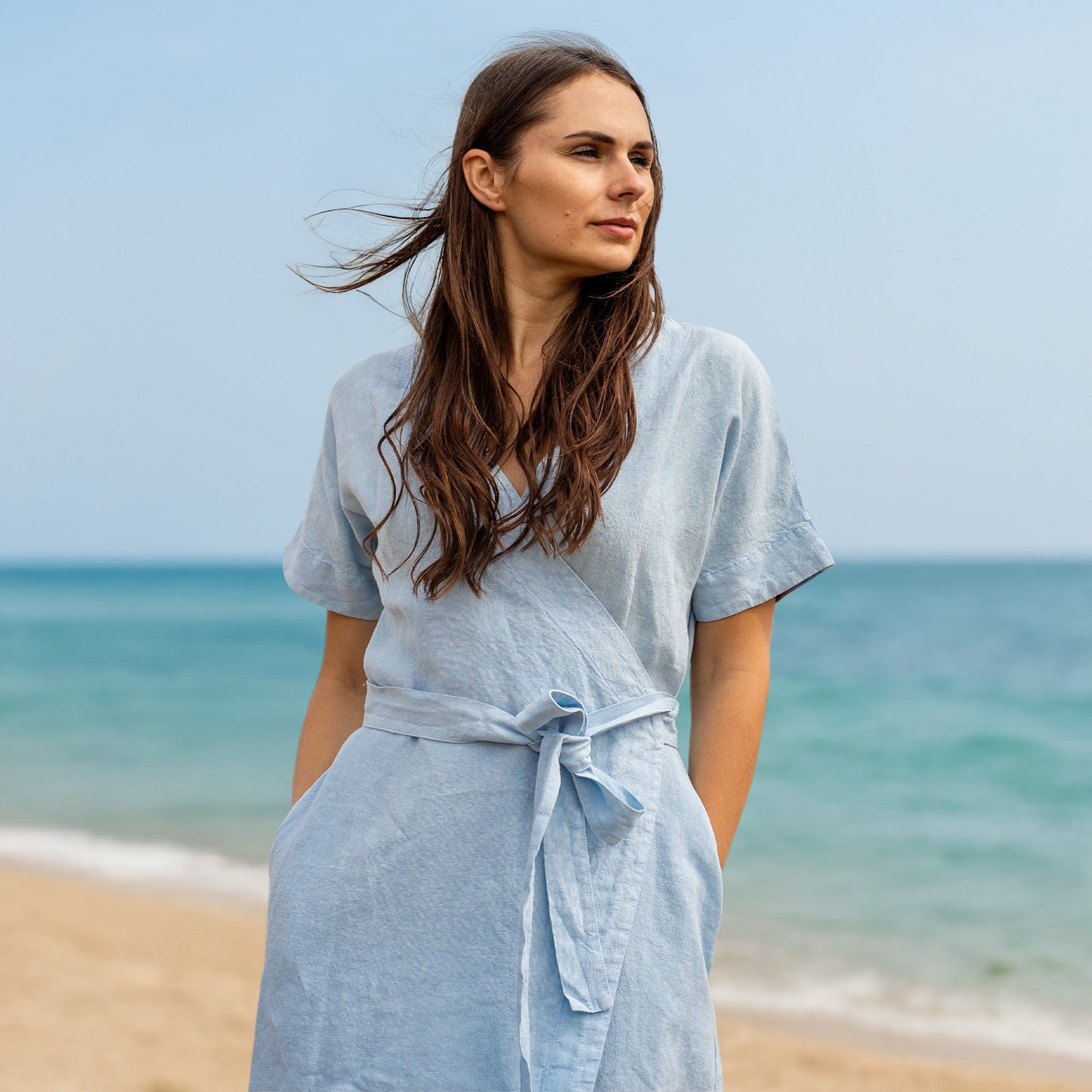 Linen Wrap Dress Eliana