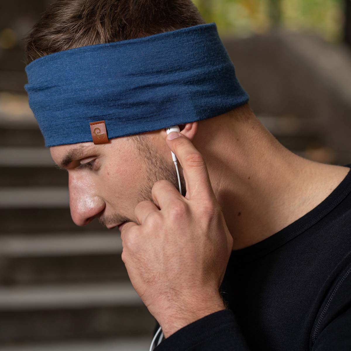 Men's Merino Training Headband Denim