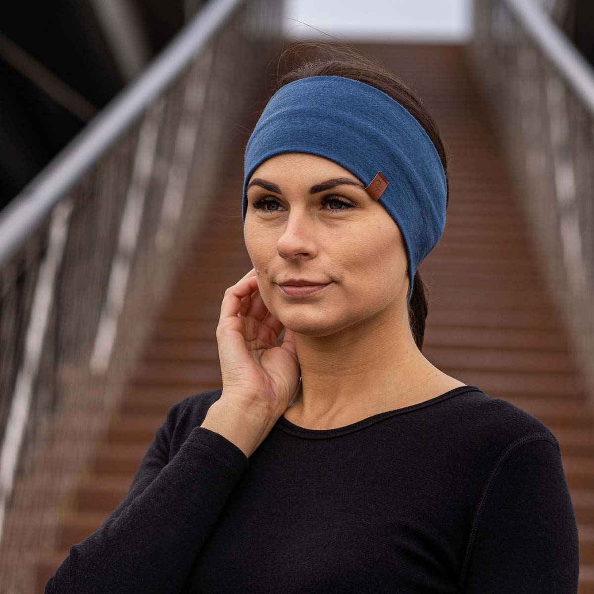 Women's Merino Sport Headband Denim