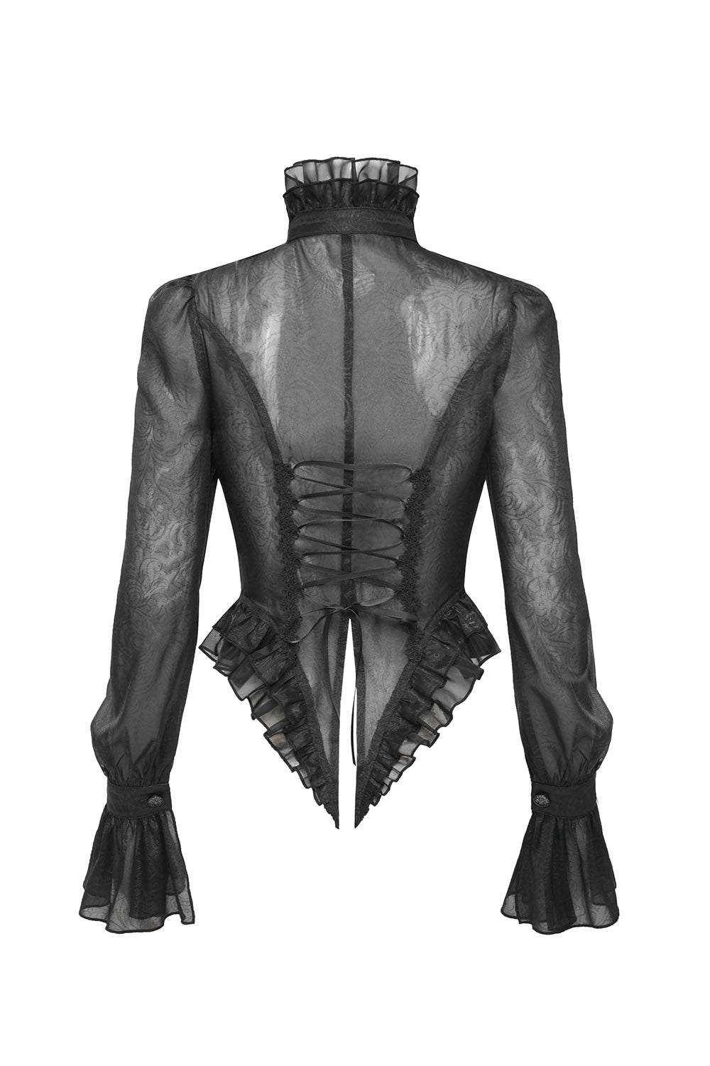 Catacomb Ruffled Mesh Button Shirt