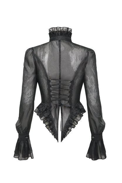 Catacomb Ruffled Mesh Button Shirt