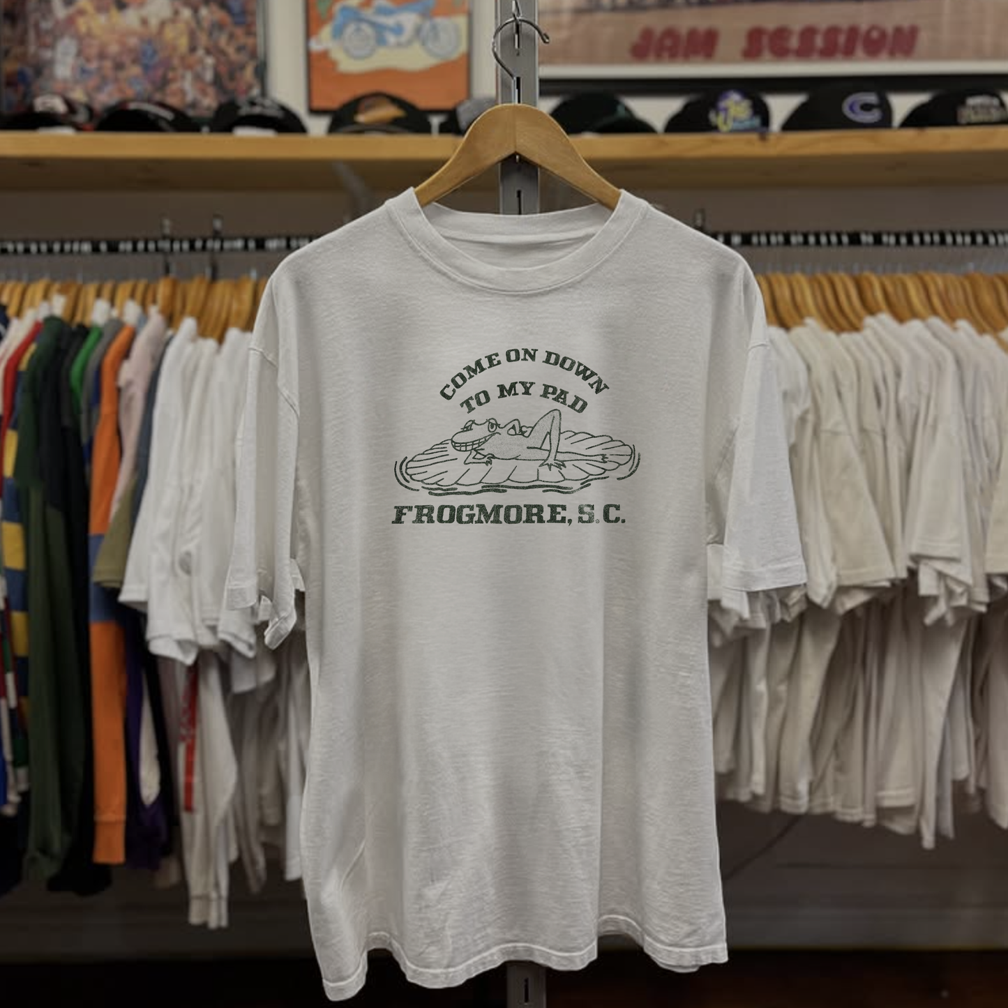 70s Come On Down To My Pad Washed White Tee