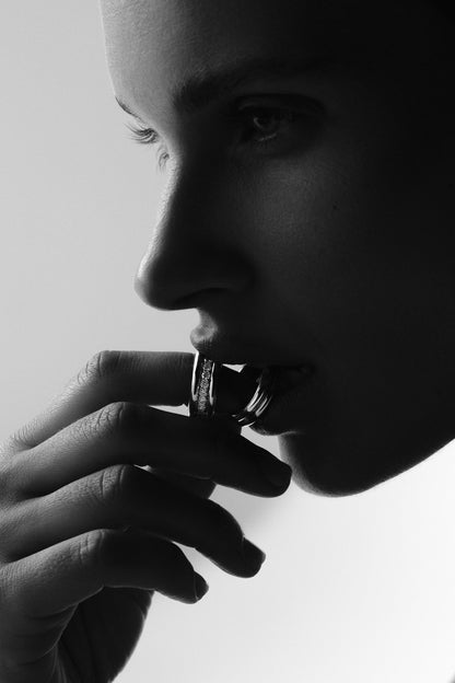 Double Orielle Ring | Silver or 9K White Gold