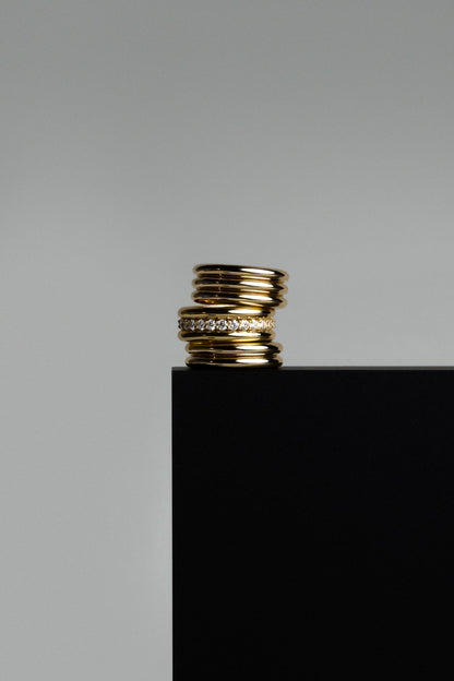 Double Orielle Ring | Silver or 9K White Gold