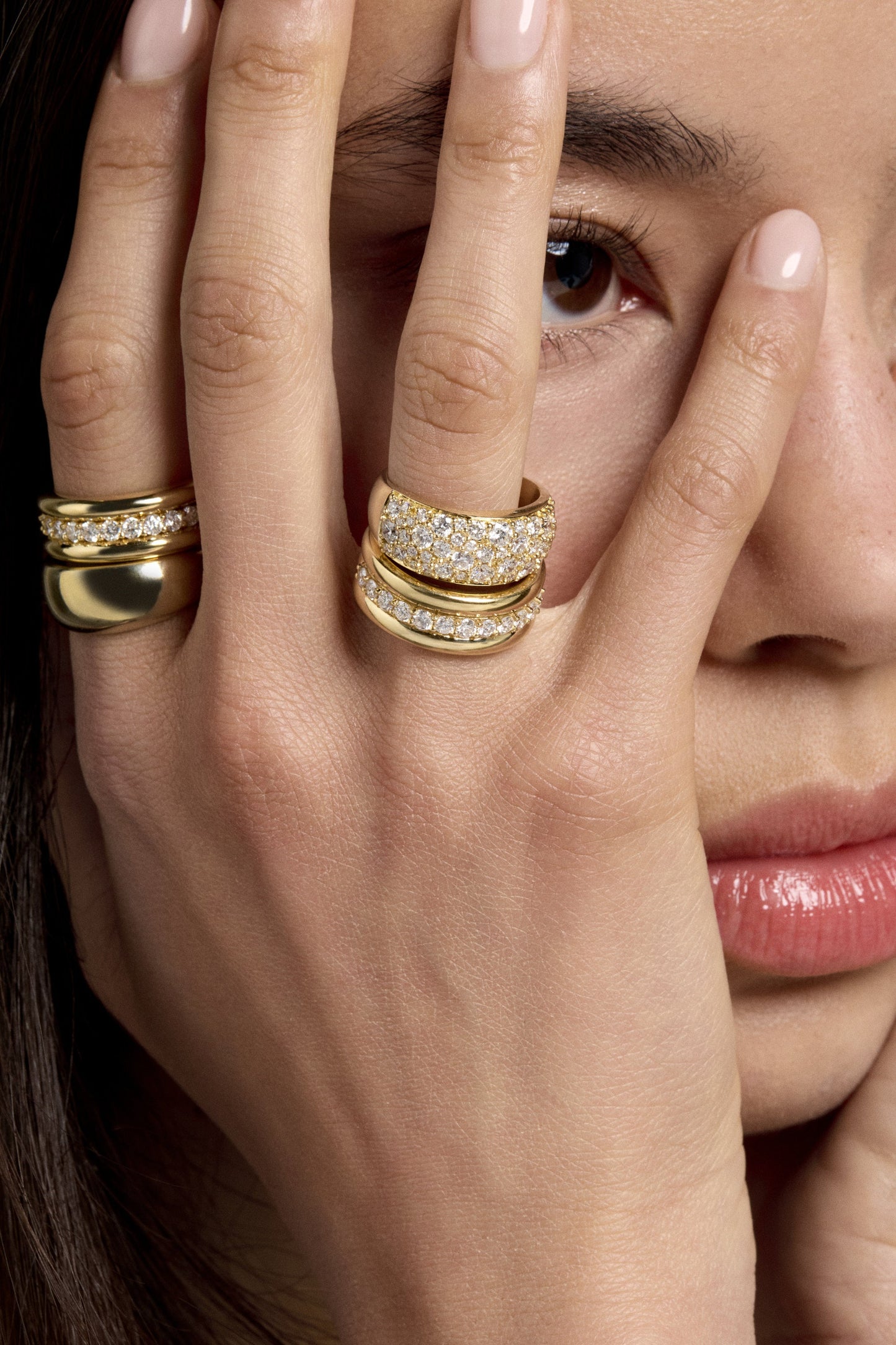 Pavé Diamond Blob Ring | 18K Yellow Gold