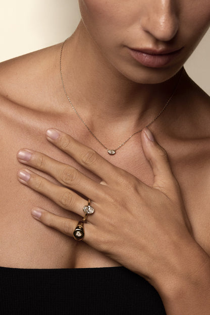 Hexagonal Diamond Necklace | 18K Yellow Gold