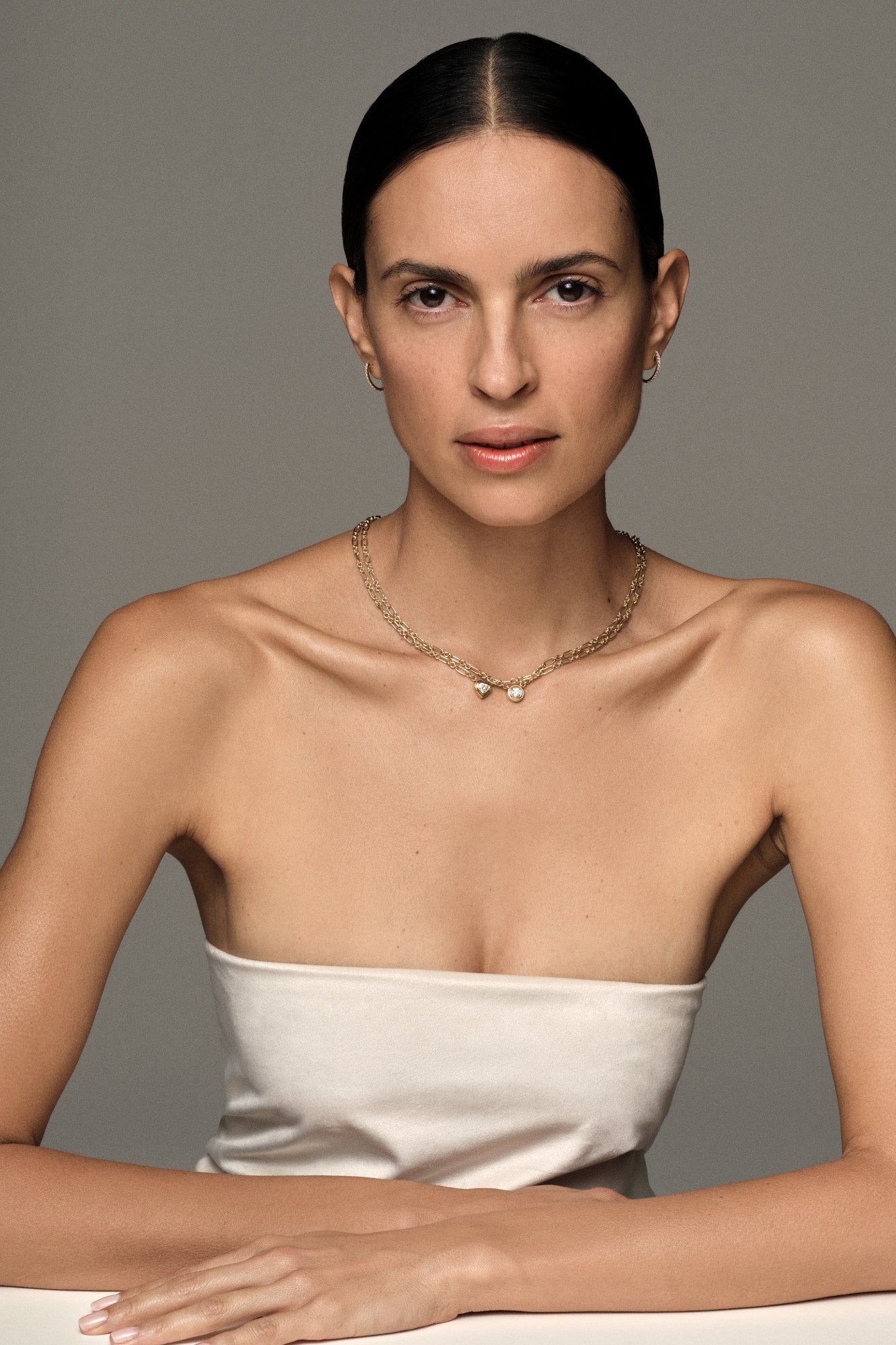 Roma Round Diamond Necklace | Yellow Gold